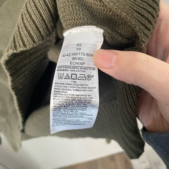 GAP Surplus Green Collared Ribbed Sweater Size X Small - Picture 7 of 10